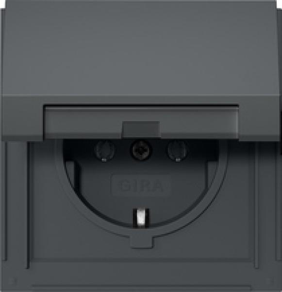 GIRA Steckdose mit Klappdeckel SCHUKO 445467 TX 44 Farbe: Anthrazit